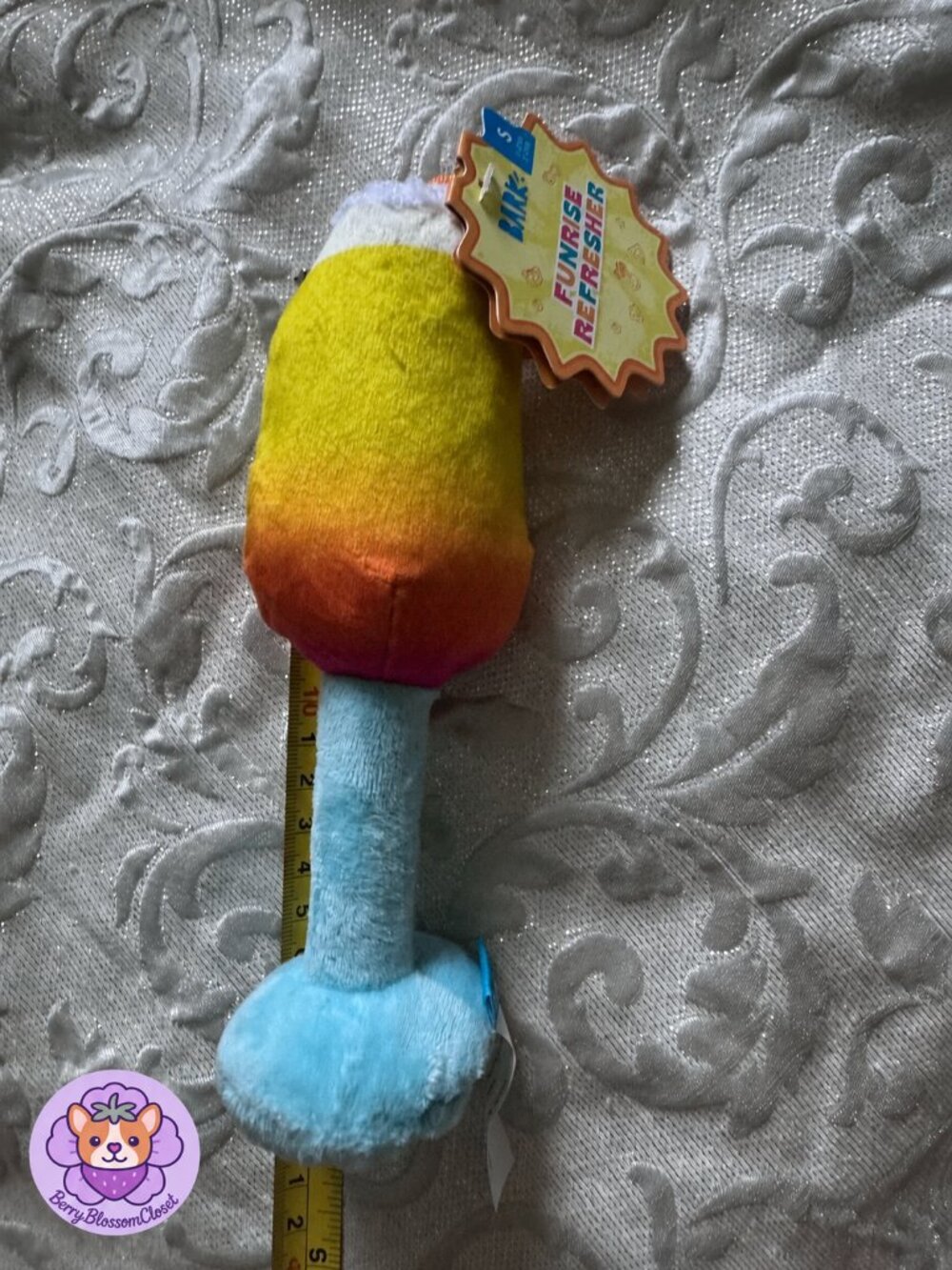 Bark Funnie Refresher Plush Dog Toy 8 in Squeaky Treat Stick